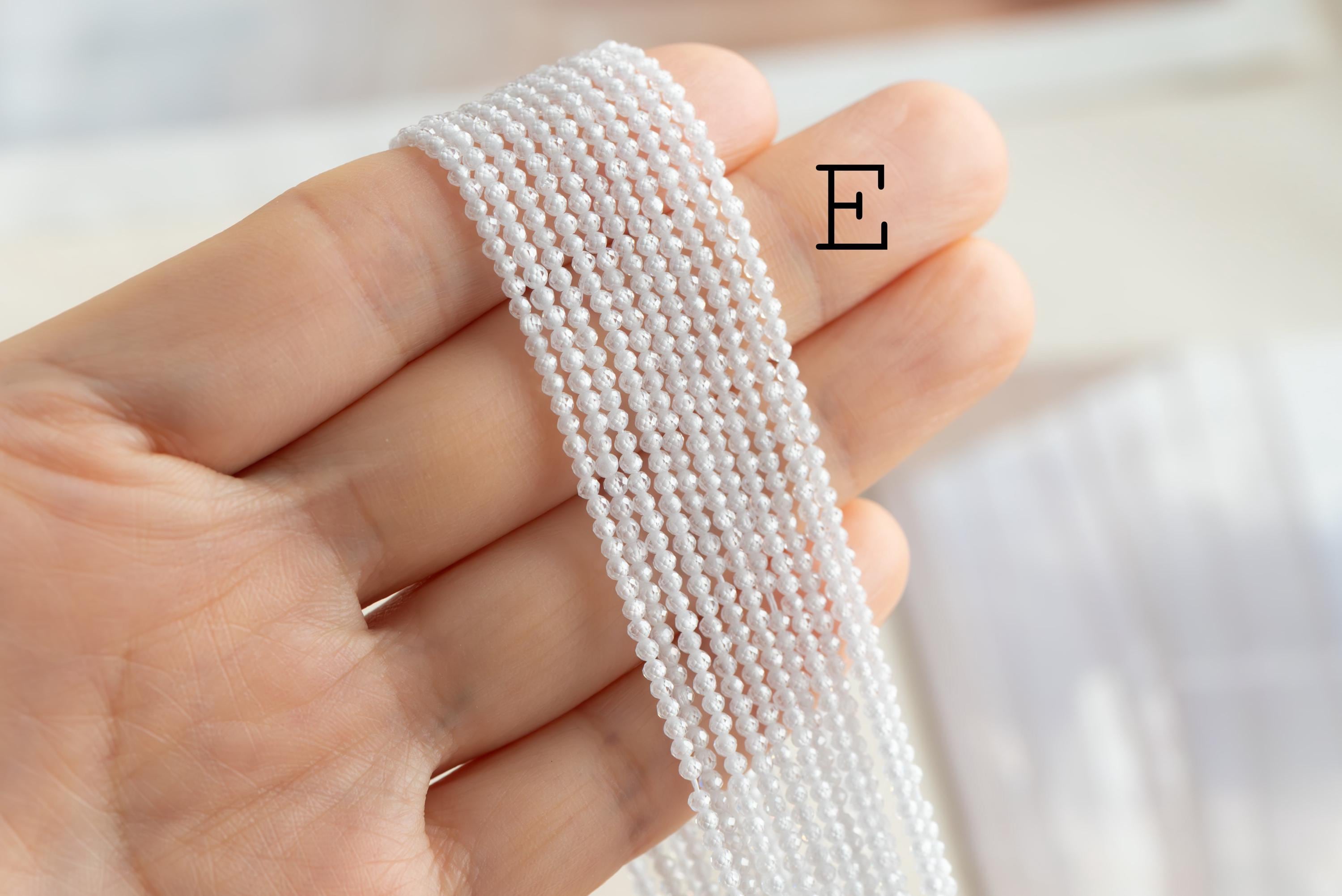 2mm Colorful Zircon Faceted Beads, Tiny Gemstone Beads, Natural Stone Beads for Jewelry Bracelet Making DIY, Full 14.5 Inch Strands (TR-008)
